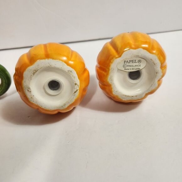 Papel Pumpkin Salt & Pepper Shakers Creamer Halloween Autumn Fall Decor Kitchen - Picture 3 of 8